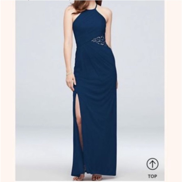 David's Bridal High-Neck Mesh Dress w/ Lace
Inset Bridesmaid/Prom/Formal - Picture 6 of 16